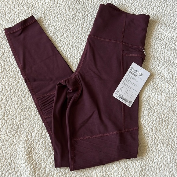 NWT Athleta Inclination Moto Legging (XS) - Maroon - Picture 2 of 3